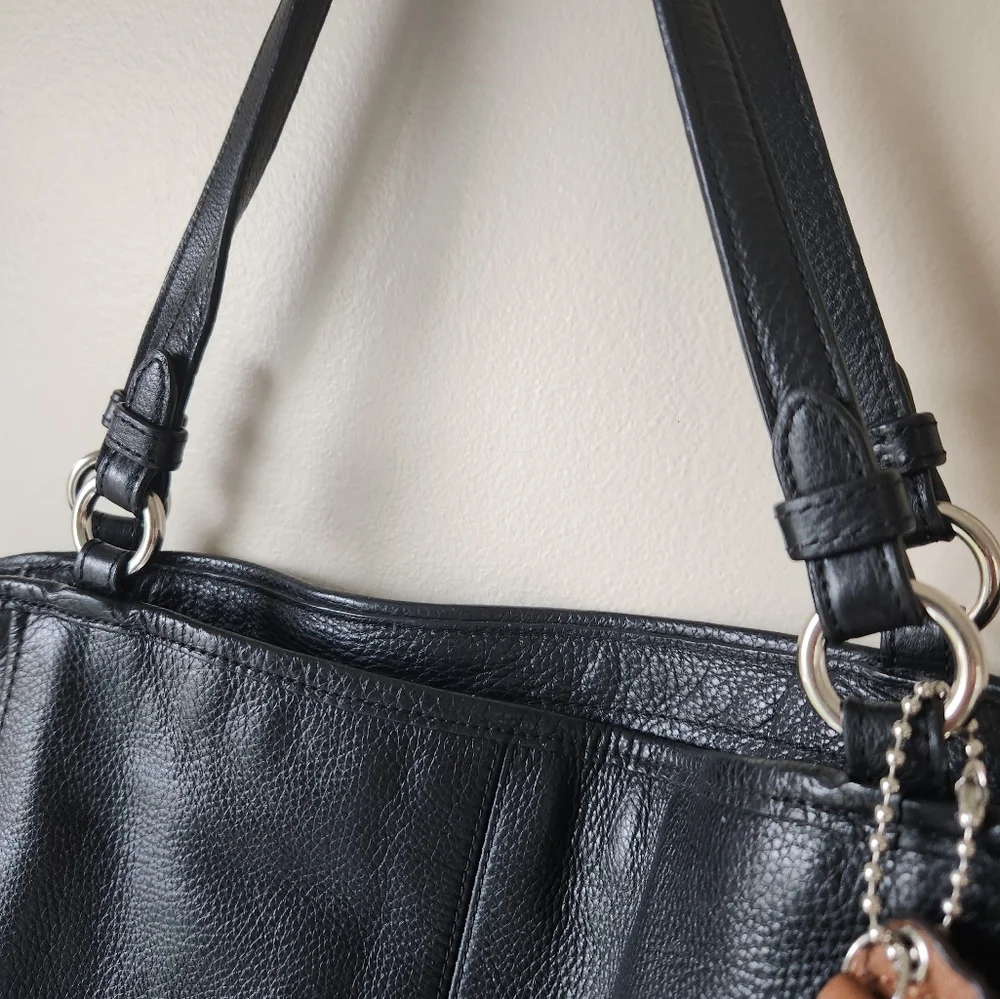 Coach Two-Tone Black and Brown Leather Tote